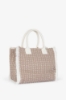 Maxi Shopper Ricamo Firma • Beige