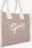 Maxi Shopper Ricamo Firma • Beige
