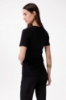 Picture of Crew Neck T-Shirt with Half Sleeves and Ribbed Collar and Clamp on the Front • Black